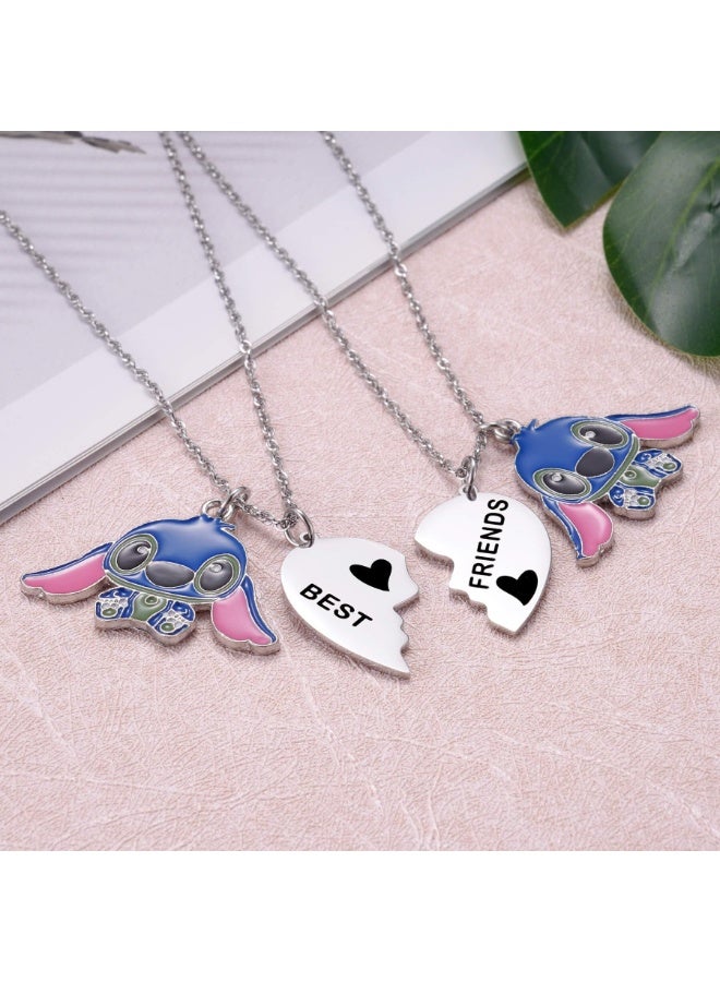 SYOSI Best Friend Stitch Necklace, Friendship Matching Heart Necklace for 2, Lilo and Stitch-Inspired Jewelry for Friends, BFF, and Besties - Image 5